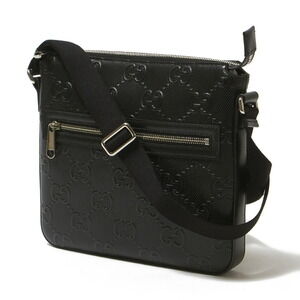 Gucci Black Crossbody Messenger Bag GG Emboss